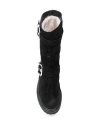 Bottes mi-mollet en daim noires Baldinini