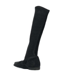 Bottes mi-mollet en daim noires Guidi