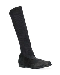 Bottes mi-mollet en daim noires Guidi