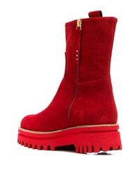 Bottes mi-mollet en daim rouges Paloma Barceló