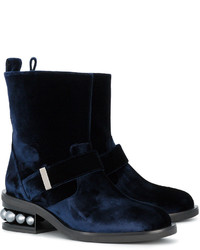 Bottes ornées bleu marine Nicholas Kirkwood