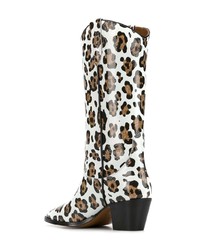 Bottes western en cuir blanches Paris Texas