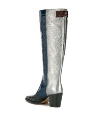 Bottes western en cuir multicolores Ganni