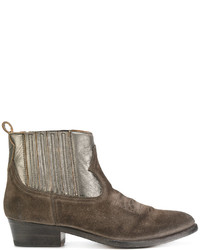 Bottes western en daim gris foncé