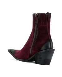 Bottes western en daim pourpre foncé Haider Ackermann