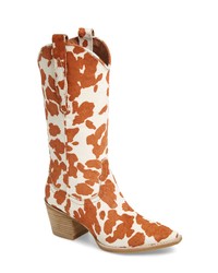 Bottes western en poils de veau blanches