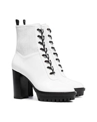 Bottines à lacets en cuir blanches Gianvito Rossi