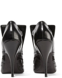 Bottines à lacets en cuir découpées noires Givenchy