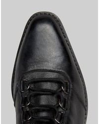 Bottines à lacets en cuir noires Asos