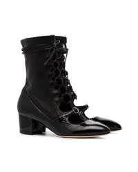 Bottines à lacets en cuir noires Liudmila