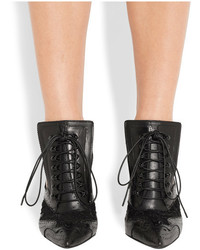 Bottines à lacets en cuir noires Givenchy