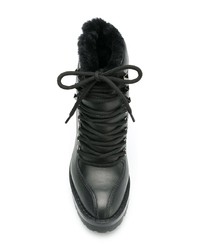Bottines à lacets en cuir noires Valentino