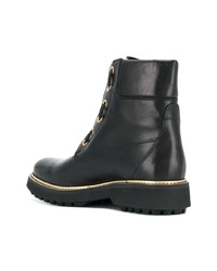 Bottines à lacets en cuir noires Geox