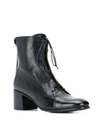 Bottines à lacets en cuir noires Alberto Fasciani