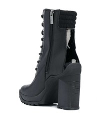 Bottines à lacets en cuir noires Karl Lagerfeld