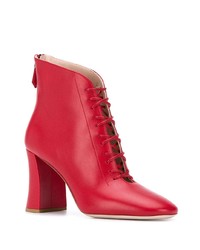 Bottines à lacets en cuir rouges Miu Miu