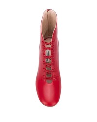 Bottines à lacets en cuir rouges Miu Miu