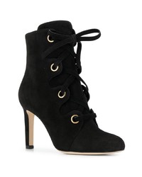 Bottines à lacets en daim noires Jimmy Choo