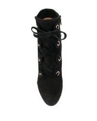 Bottines à lacets en daim noires Jimmy Choo