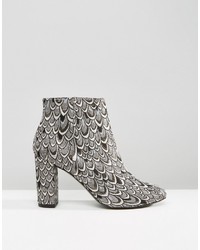 Bottines argentées Miss Selfridge