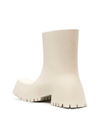 Bottines chelsea en caoutchouc blanches Balenciaga