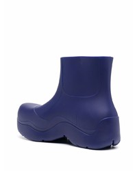 Bottines chelsea en caoutchouc bleu marine Bottega Veneta