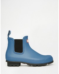 Bottines chelsea en caoutchouc bleues Hunter