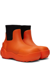 Bottines chelsea en caoutchouc orange Ambush