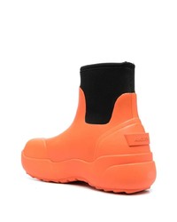 Bottines chelsea en caoutchouc orange Ambush