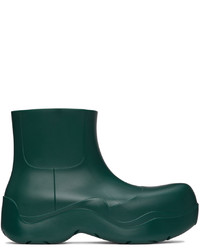 Bottines chelsea en caoutchouc vert foncé