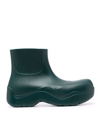 Bottines chelsea en caoutchouc vert foncé Bottega Veneta