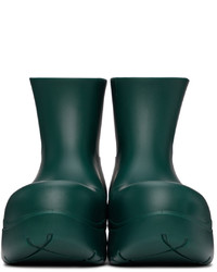 Bottines chelsea en caoutchouc vert foncé Bottega Veneta