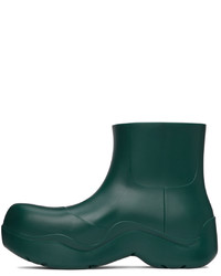 Bottines chelsea en caoutchouc vert foncé Bottega Veneta