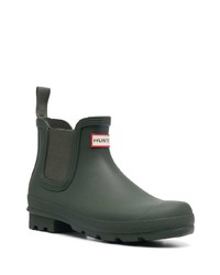 Bottines chelsea en caoutchouc vert foncé Hunter