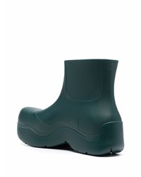 Bottines chelsea en caoutchouc vert foncé Bottega Veneta