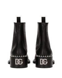 Bottines chelsea en cuir à clous noires Dolce & Gabbana