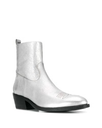 Bottines chelsea en cuir argentées Jimmy Choo