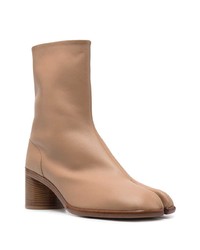 Bottines chelsea en cuir beiges Maison Margiela