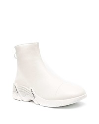 Bottines chelsea en cuir blanches Raf Simons