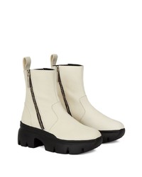 Bottines chelsea en cuir blanches Giuseppe Zanotti