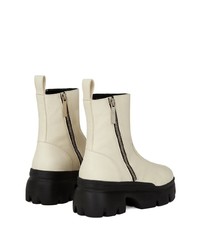 Bottines chelsea en cuir blanches Giuseppe Zanotti