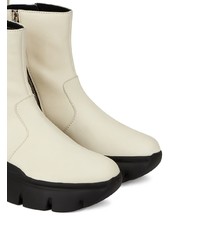 Bottines chelsea en cuir blanches Giuseppe Zanotti