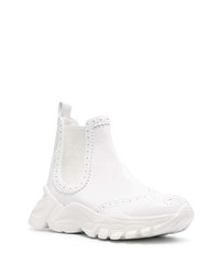 Bottines chelsea en cuir blanches Comme Des Garçons Tricot