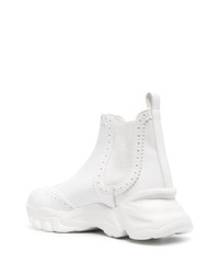 Bottines chelsea en cuir blanches Comme Des Garçons Tricot