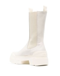 Bottines chelsea en cuir blanches Vic Matie