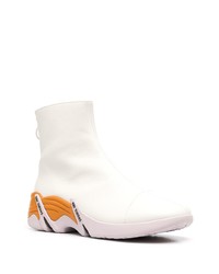 Bottines chelsea en cuir blanches Raf Simons