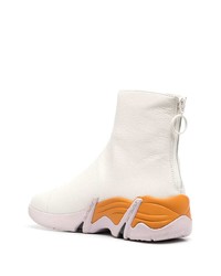 Bottines chelsea en cuir blanches Raf Simons