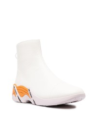 Bottines chelsea en cuir blanches Raf Simons