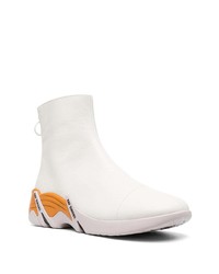 Bottines chelsea en cuir blanches Raf Simons