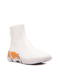 Bottines chelsea en cuir blanches Raf Simons